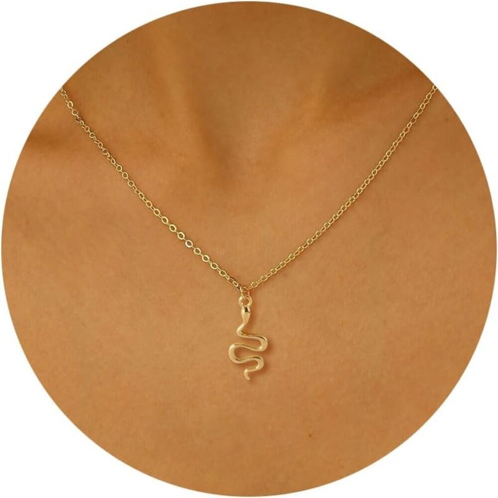 ⚡Golden Necklace Dragon Dragonfly Turtle Snake Pendant Simple Cute Trendy Plated
